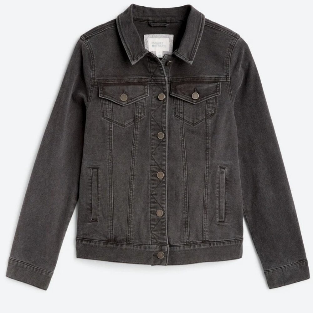 Market & Spruce Camila Boyfriend Black Denim Jacket